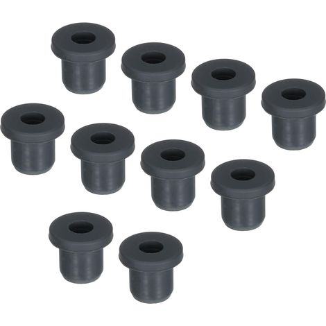 10Pcs Passe Fil Caoutchouc Œillet de Type T Diamètre d'Installation 10mm (13x6x10mm) Passe-Câble Bouchons d'Étanchéité Flexibles pour Trou de Câbles, Noir (1/5)