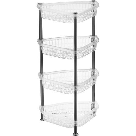 MERCATONE GERMANVOX da oltre 40 anni arreda la tua casa Scaffale Angolare Portafrutta, Multiuso, 4 ripiani L.37 P.29 H.80 cm