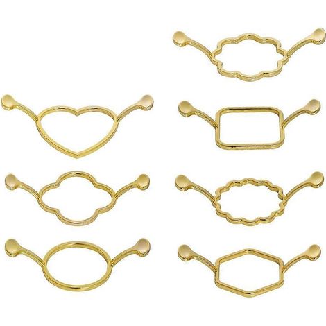 Kit de 7 moules à cire en métal doré pour invitations, enveloppes, cadeaux et emballages de vin. (1/5)