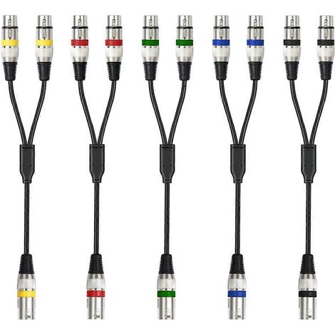 Packung mit 5 XLR-Y-Splitterkabeln (1,6 Fuß, XLR-Buchse auf zwei XLR-Stecker) (1/5)