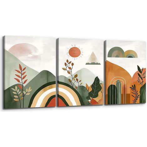Leinwandbilder Boho Abstract Grüne Abstrakte Landschaft 70L x 50B cm (1/5)