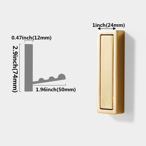 Set di 4 ganci da parete pieghevoli, staffa pieghevole a 90 gradi, appendiabiti con viti per ufficio, cucina, camera da letto, bagno, casco, cappotto (oro) (1/5)