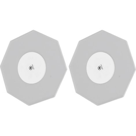 Dessous de verre LED transparent, 3 modes, étanche IP65, fonctionne sur piles, octogonal, acrylique, éclairage RGB, idéal pour les fêtes (lot de 2). (1/5)