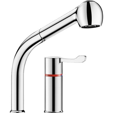 Delabie WT-Therm. SECURITHERM avec douchette extractible sur colonne (1/2)