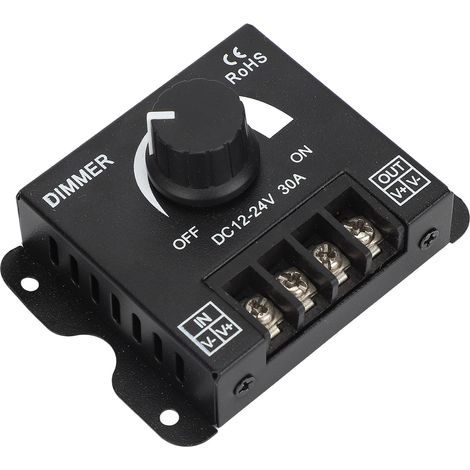 Variateur LED monocanal à variation continue, excellente dissipation thermique, pour ruban LED, 12-24 V CC (1/5)