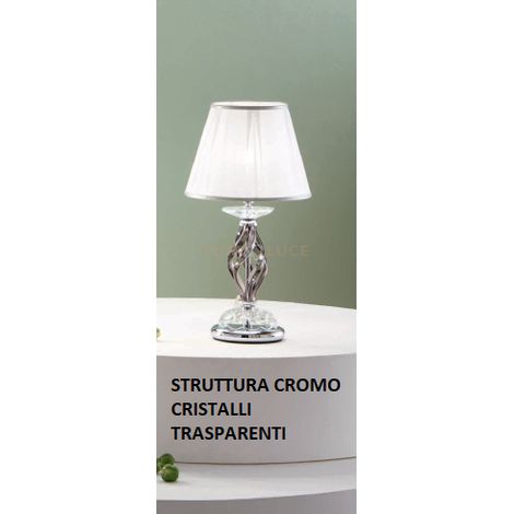 LUME PICCOLO 1306 1 LUCE TRASPARENTE E CROMO ATTACCO E14 H.30+19CM