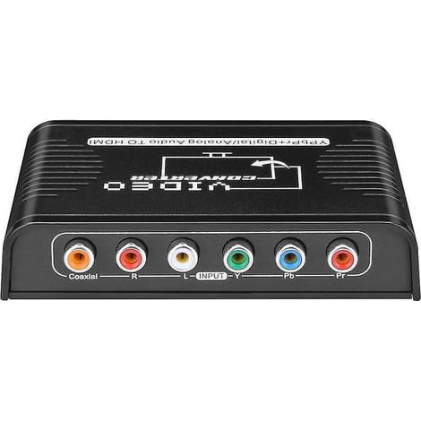 Ecleanfy - Convertisseur compatible composantes vers HDMI, câble adaptateur compatible vidéo composantes RGB vers HDMI pour PS2, Wii, DVD vers sortie HD