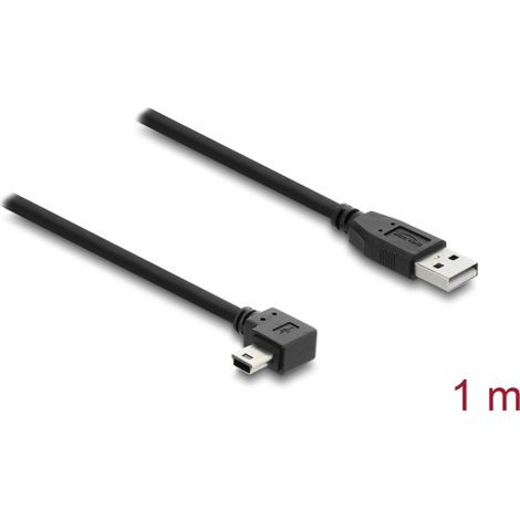 Delock USB 2.0 Kabel Typ-A Stecker zu Typ Mini-B Stecker rechts gewinkelt 1 m