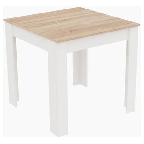 TAVOLO FISSO  80X80XH75CM ROVERE/BIANCO