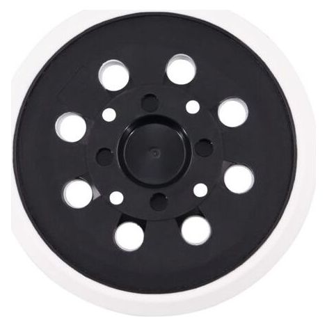 Patin de ponçage auto-agrippant 125 mm avec 8 trous, compatible avec les ponceuses excentriques Bosch PEX 300 AE et PEX 400 AE de Poweka (blanc) (1/4)
