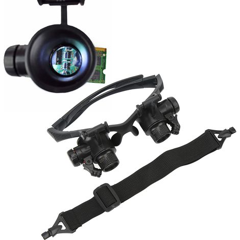 Réparation de lentilles grossissantes, lunettes loupes portables avec éclairage LED, lentilles à quatre groupes, lunettes loupes multi-spécifications (1/5)