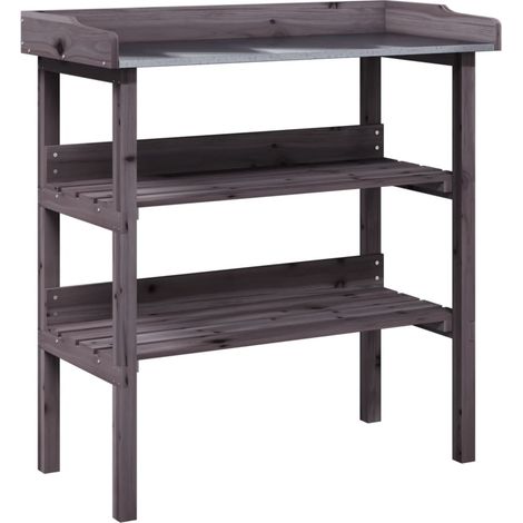 Maison Exclusive - Pflanztisch mit Ablagen Grau 78x38x82,5 cm Mas