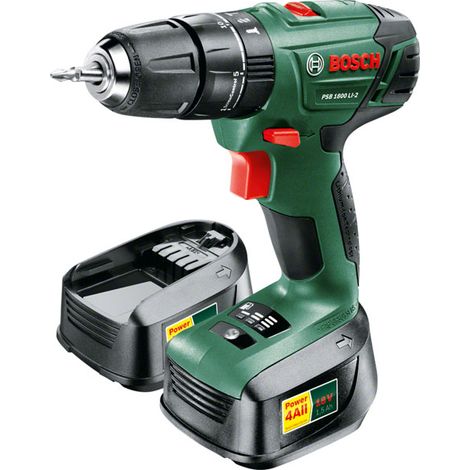 Bosch PSB 1800 LI-2 18v Cordless Combi Hammer Drill Power4ALL - 2x 1.5ah Battery (1/4)