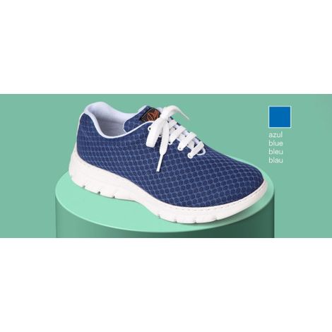 Zapatilla sanitaria tipo blucher con corte de rejilla y plantilla acolchada DIAN CALPE 47 Azul