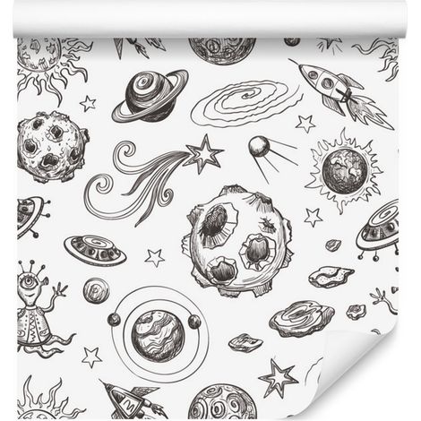 Papel pintado Cosmos Blanco para salón y dormitorio, 50x1000 cm (1/5)