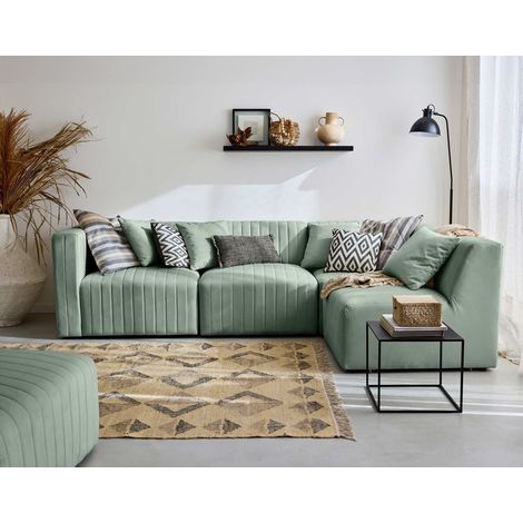 Nova - 4-sitzer modulares ecksofa rechts - aus samt - blau