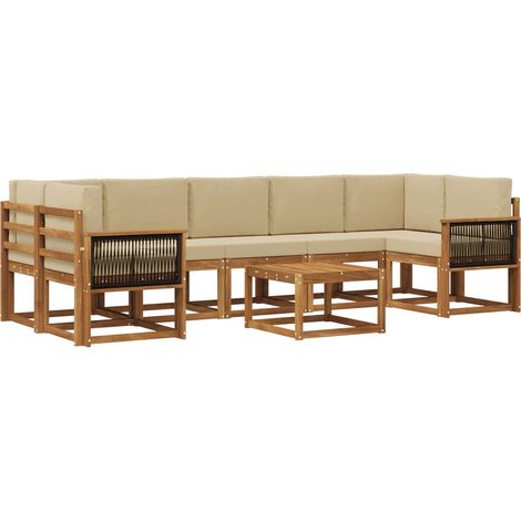 Set di divani da esterno 6 pz Naturale vidaXL (1/5)