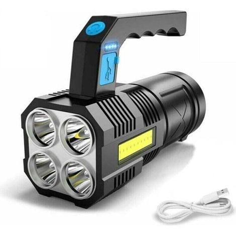 Torche LED Rechargeable Ultra Puissante COB Étanche avec 4 Modes pour Randonnée Pêche et Camping Ortviai (1/4)