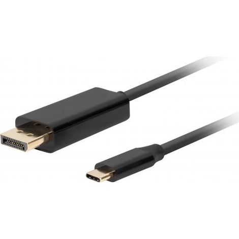 Cavo adattatore Lanberg da USB-C(M) a DisplayPort(M) da 1,8 m, 4K 60Hz, nero. (1/3)