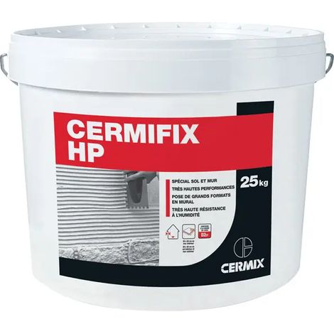Adhésif  pour la pose de revêtements céramiques sol et mur Cermifix HP - seau 25kg CERMIX