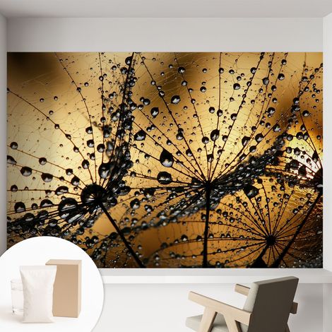 Tapete Vliestapete mit Kleber für Wohnzimmer Schlafzimmer Küche - Wanddekoration  Zarte Tropfen 152x104 cm (1/5)