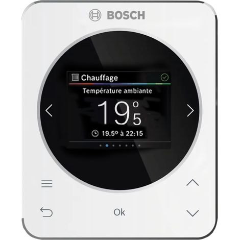 Elm Leblanc – Thermostat d'ambiance filaire programmable CH 120 – Écran tactile couleur – Gestion 2 circuits chauffage + 1 circuit ECS – Programmation hebdomadaire