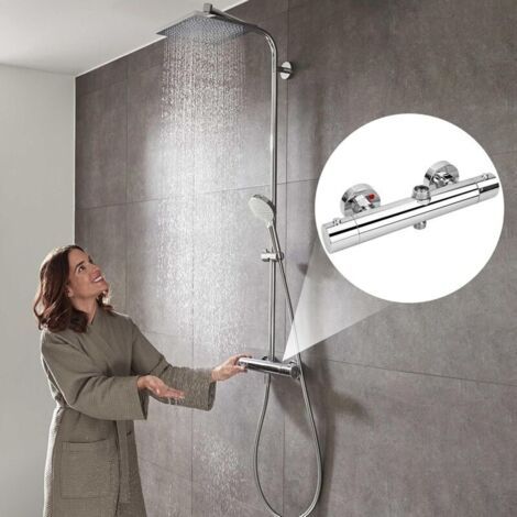 NALOOKAMIC Mitigeur de Douche, Mitigeur Thermostatique Douche Avec 2 Sortie, Sortie Supérieure 3/4\ (1/3)