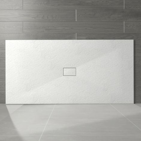 NRG 1800 x 1000mm White SMC Rectangle Slate Effect Bathroom Shower Enclosure Tray (1/5)