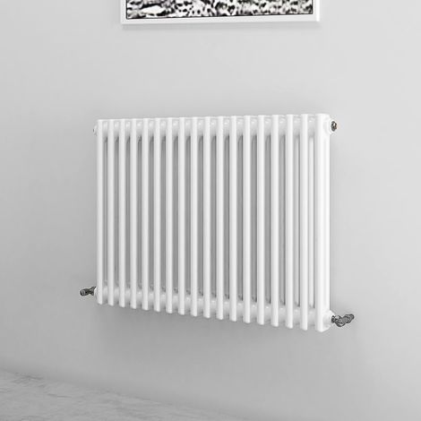 Acezanble 600x830mm 2 Column White Horizontal Traditional Cast Iron Style Radiator