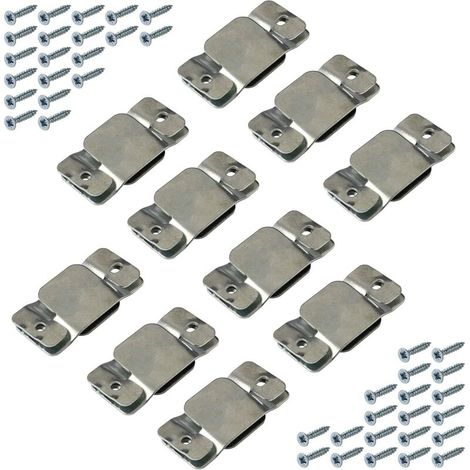 Connecteur coulissant canapé Connecteur de meubles TYPE A Connecteur de canapé à visser Métal galvanisé Ferrure d'accrochage Ferrure pour lits, meubles rembourrés - tables 10 kit (1/5)