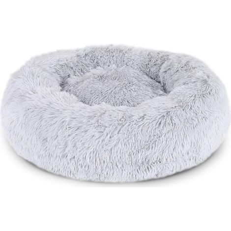 Panier rond pour chien coussin pour chat panier donut Ø 50 cm (M) Gris clair (1/5)