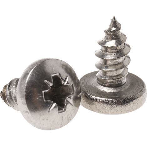 Vis autotaraudeuse RS PRO, N°No. 10 x 9.5mm, tête Cylindrique, en Acier Inoxydable ( Prix pour Sachet de 100 )