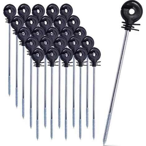 Isolateur Cloture Electrique, Longueur : 250 mm  Isolateur Annulaires à Vis Pour Poteaux Bois · Fil, Corde