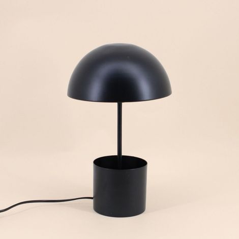 Lampe à poser champignon en métal noir 37cm