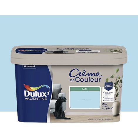 Peinture multi-supports Dulux Valentine Crème de Couleur Satin Bleu rêveur 3 L (1/2)