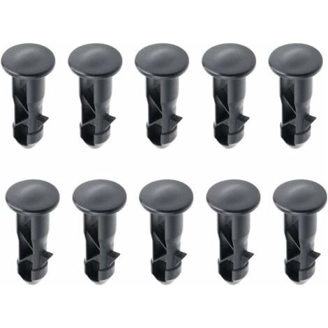 Lot de 10 goupilles de charnière 65 x 18mm – Pour couvercles de poubelles à roulettes 240L – Plastique noir durable – Installation facile