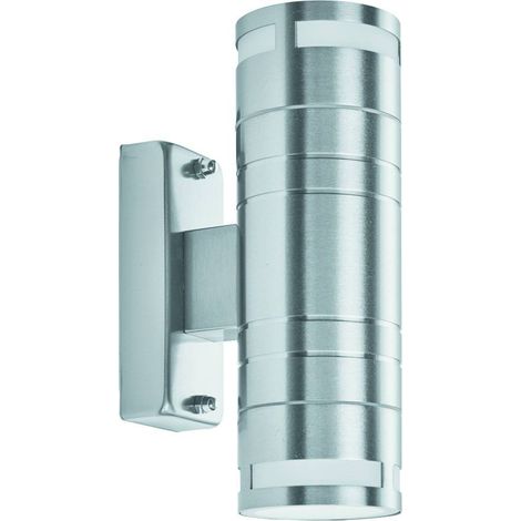 Searchlight Outdoor - Applique murale extérieure à 2 ampoules en acier inoxydable IP44, GU10