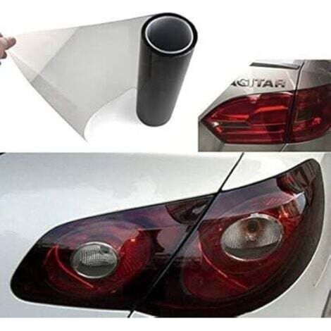 Waterproof Car Headlight Film Tint Film for Car Headlights 200x30cm Black Clear