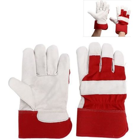 Gants De Travail - Cuir De Vachette - Résistants Au Froid Et À L'Usure - Pour Jardinage Soudage Et Conduite - Taille Unique (1/4)