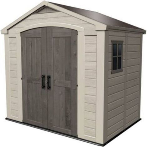 Keter – Abri de jardin résine 4.45m – Résistant aux intempéries – Dimensions 182 x 256.6 x 243 cm – Large portes doubles verrouillables – Ventilation intégrée (1/5)