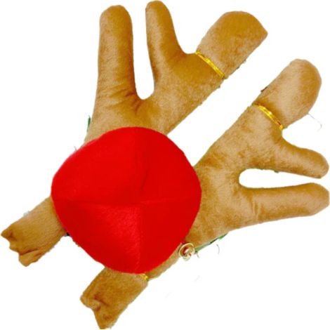 2 Bois de renne, 1 Nez rouge, Décoration voiture Noël, Accessoire fenêtre, Fête de fin d'année (1/5)