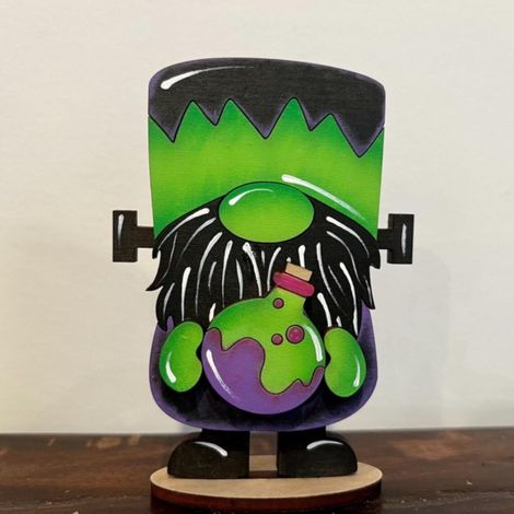 Gnome - Sign En Bois Pour Halloween - Décoration De Table Et De Cheminée - 1 Pièce (1/5)