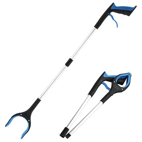 Outil Grabber Reacher pour Les Seniors, Heavy Duty,Ramassez du Stick à - d'atteinte de Poubelle 33 Pouces Le bâton ramassage litière Portable intérieur Bleu (1/5)