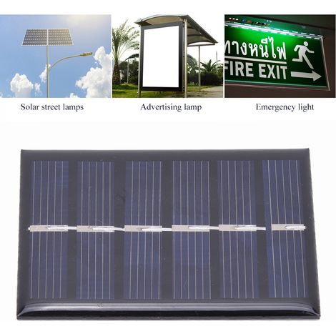 Kit 3 Panneaux Solaires Polysilicium 0.3W 100mA pour Recharge Téléphone, GPS, Montre Connectée - 65x48mm