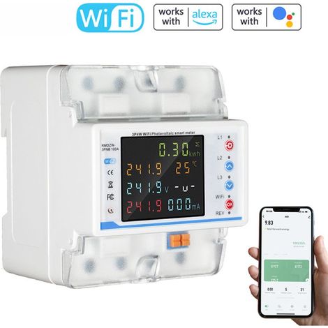 Tuya WiFi intelligenter Leitungsschutzschalter mit automatischer Wiedereinschaltung, 3P4W Drehstromzähler, mehrfachem Schutz, Zeitprogrammierung und Strommessfunktionen. (1/5)