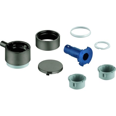 Grohe Absperrgriff Aquadimmer für Thermostat-Fertigmontageset, rund, Hard Graphite gebürstet, 49165AL0 (1/2)