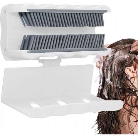 Collecteur de cheveux mural de douche réutilisable, attrape-cheveux de douche de rangement en silicone, attrape-cheveux amovible antidérapant, attrape-cheveux de douche de salle de bain (1/5)