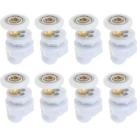 8pcs 23mm Bathroom Shower Door Rollers, Sliding Glass Door Pulleys, Ultra-Quiet Replacement Wheels, 23mm Diameter Wheels for Shower Door, Steam Room MUMU (1/4)