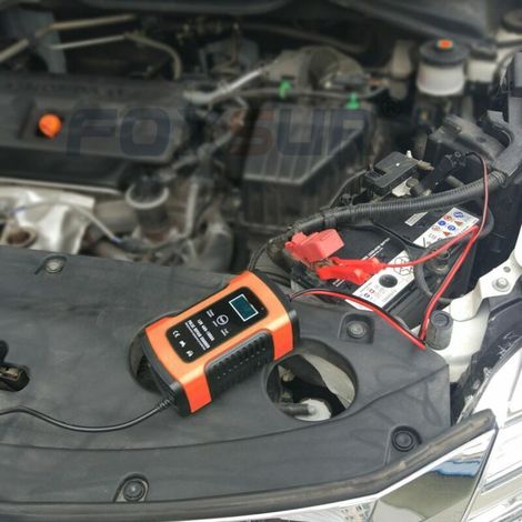 Chargeur, booster et câbles de démarrage 12V 5000mA Entièrement Chargeur de Batterie Automatique/Mainteneur pour Voitures, Motos, ATV, RVS, Powersports, Bateau et Plus Encore--rouge (1/4)