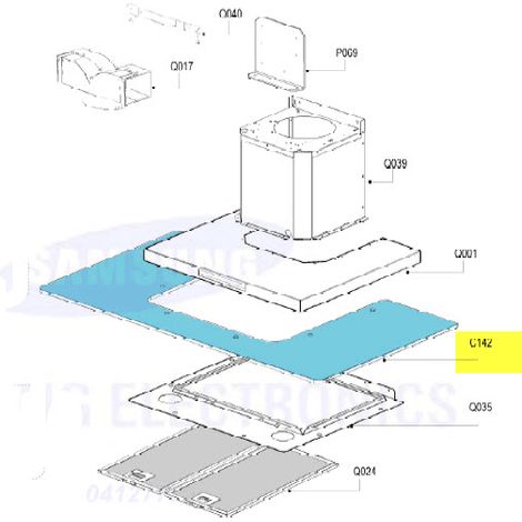REFLECTEUR VERRE HOTTE POUR HOTTE SAMSUNG - DG8100506A
